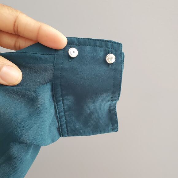 Express Women's Green Sheer Pullover Long Sleeve Top Size M - Picture 5 of 9